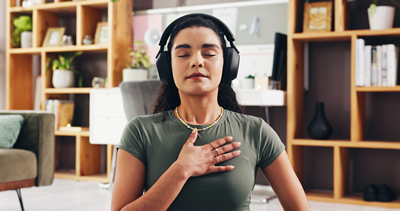 Woman Couch Virtual Care