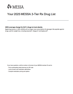 MESSA 3-Tier Rx Drug List